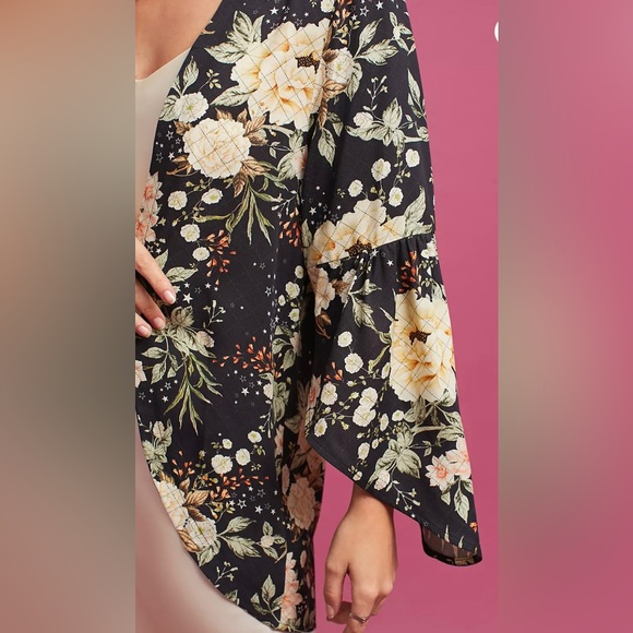 Farm Rio | Anthropologie Bell Sleeve Kimono One Size - Picture 2 of 11